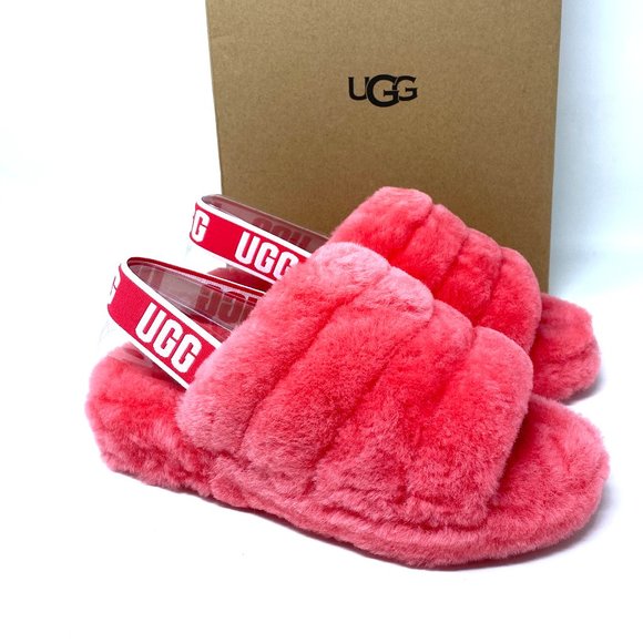 UGG Shoes - 💖MEGA SALE💖UGG Women's 1095119 HSPK FLUFF YEAH Pink Fur Sheep Slides Slippers